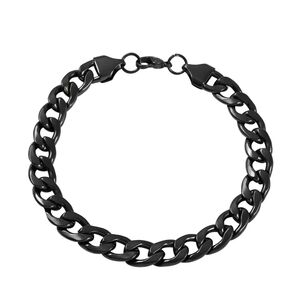 🆕️🆑️ Black Classic Cuban Bracelet Stainless Steel Twisted & Braided Links 8"